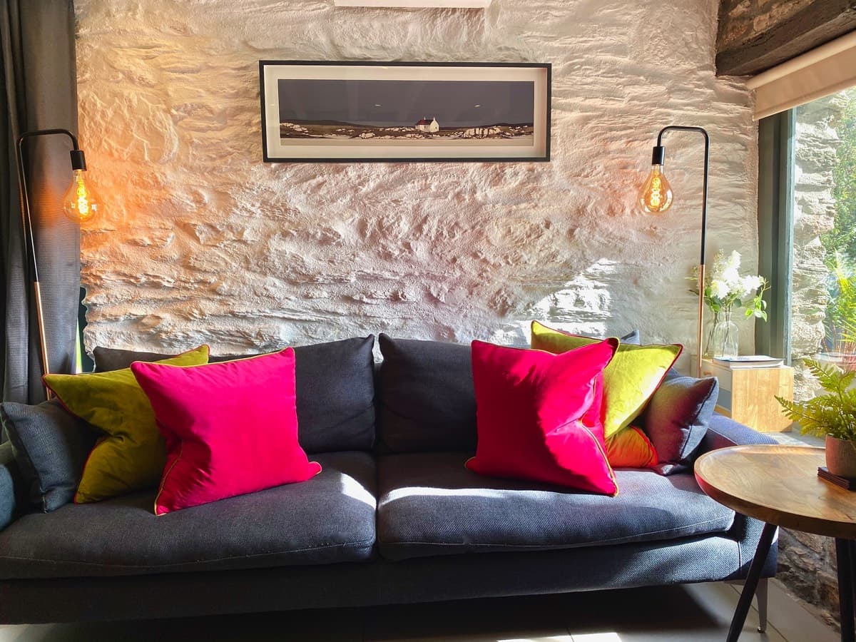 Cozy and comfortable sofa at Sunridge Lodge